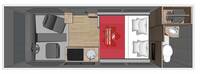 Four Seasons Van Conversion - Night Layout