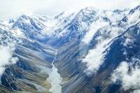Mount Cook and the Southern Alps from above