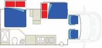 Super Van Camper - Night Layout