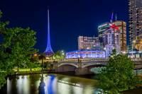 Melbourne Arts Centre at night [credit: Les Butcher - Flickr]