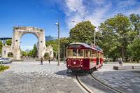 Tram and Bridge of Remembrance, Christchurch