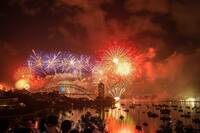 Fireworks over Sydney harbour
