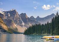 Moraine lake in the Rocky Mountains