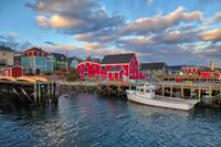 Lunenburg, Nova Scotia - harbour with red fisherman huts
