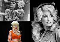Clockwise from top left: Porter Wagoner and Dolly Parton in 1969; Parton in 1977; Parton performing in Tennessee, 2014