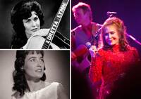 Clockwise from top left: Promotional portrait, 1965; Lynn performing at South by Southwest, 2016; promotional portrait, 1962