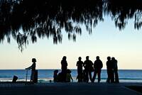 Silhouetted Australian people