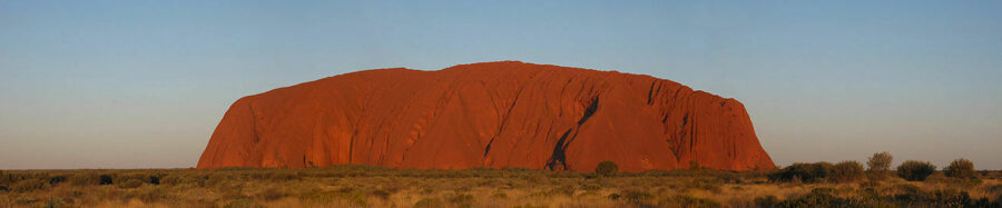 Panorama of Uluru around sunset